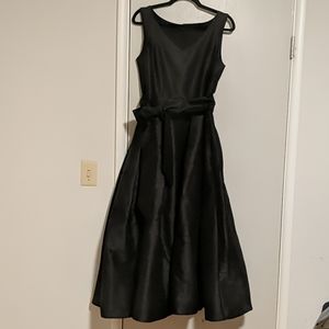 Black Dupioni Silk Formal Gown